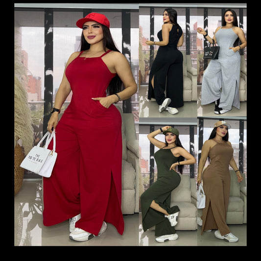 Enterizo Abertura Pierna Licra Algodon